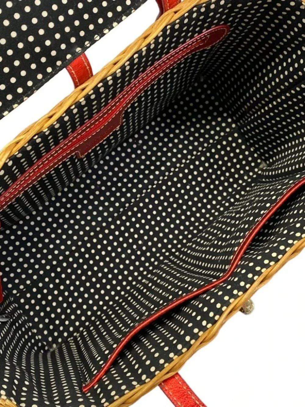 Kate spade Brown Red Rattan Leather Handbag